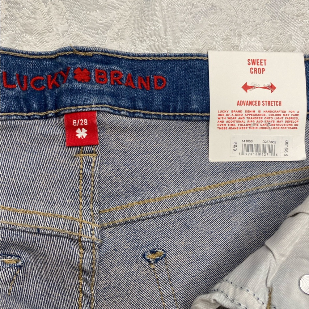 NWT Lucky Brand Light Blue Sweet Crop Jeans women size 6/28 -Brand New - Picture 3 of 4